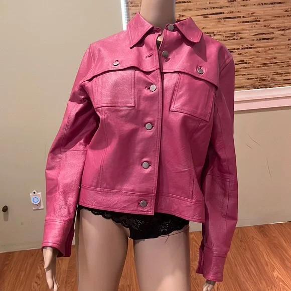 Bagatelle pink leather jacket deals